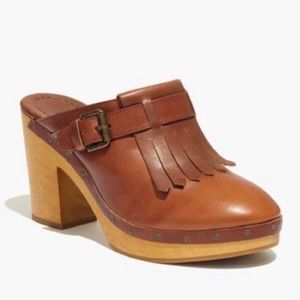 Madewell Kiltie fringed leather clog 9
